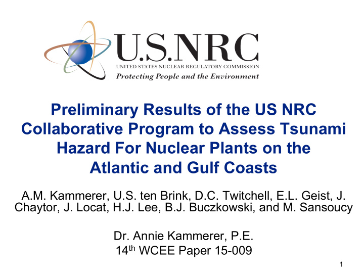 preliminary results of the us nrc collaborative program