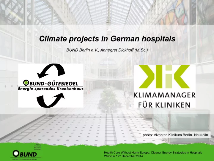 climate projects in german hospitals