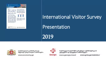 In  Internatio  ional  l Vis  isit  itor Survey  Presentatio  ion  2019  Cla  lassification of  f