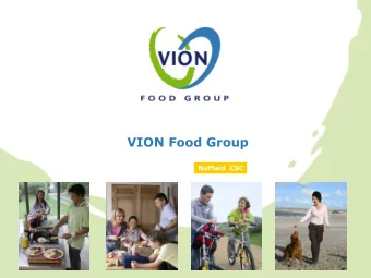 VION Food Group  Nuffield  CSC  VION Food Group, profile  International food company Turnover