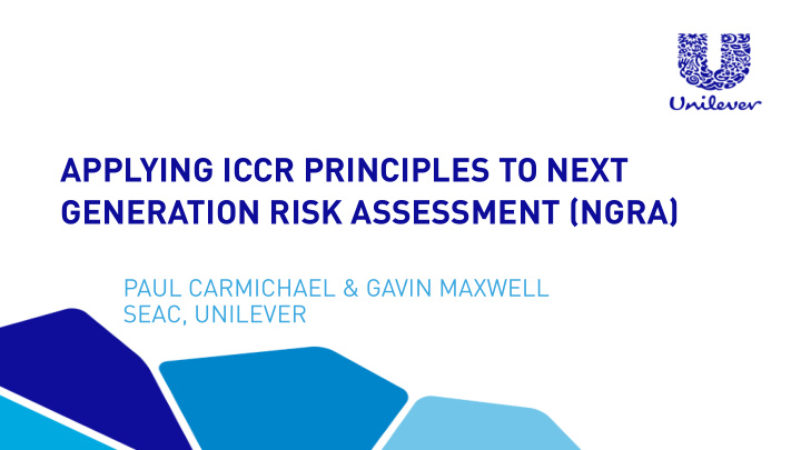 applying iccr principles to next