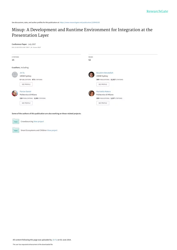 mixup a development and runtime environment for