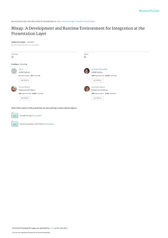 Mixup: A Development and Runtime Environment for Integration at the  Presentation Layer Conference