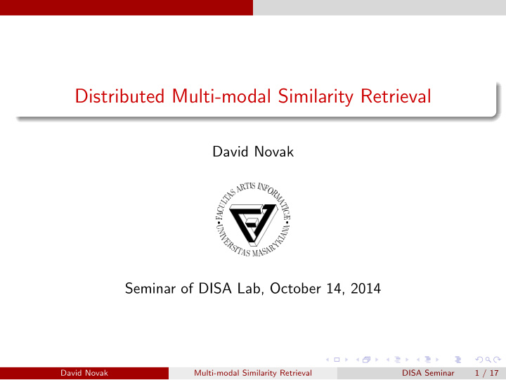 distributed multi modal similarity retrieval