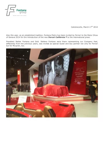 Calolziocorte, March 17 th 2014  Also this year, as an established tradition, Fontana Pietro has