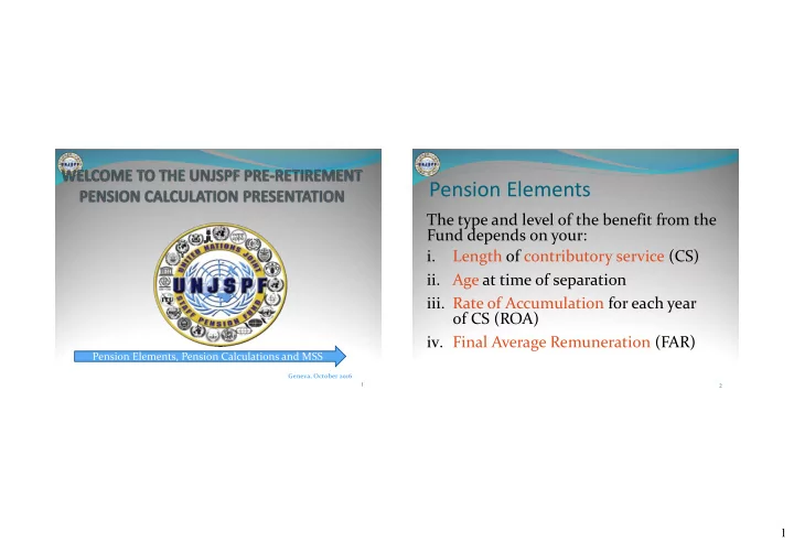pension elements