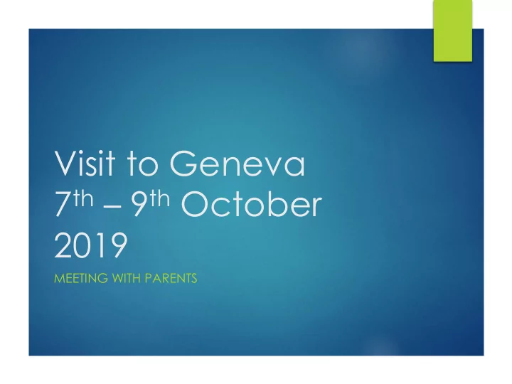 visit to geneva