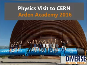 Arden Academy 2016  Presentation summary  Destination information: where we are  ABOUT  GENEVA