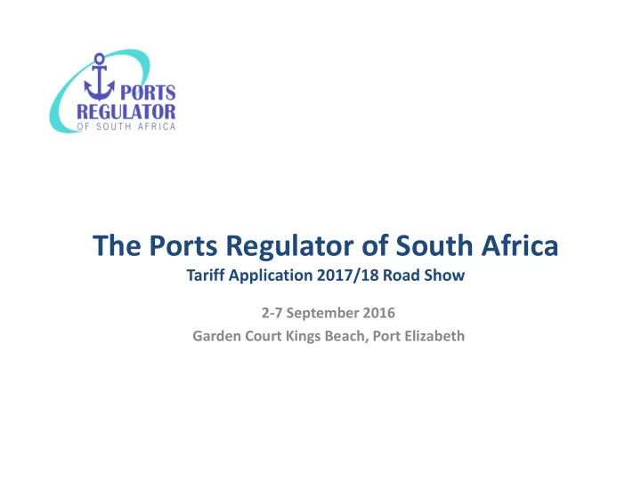 the ports regulator of south africa
