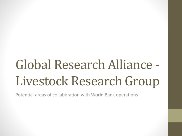global research alliance livestock research group