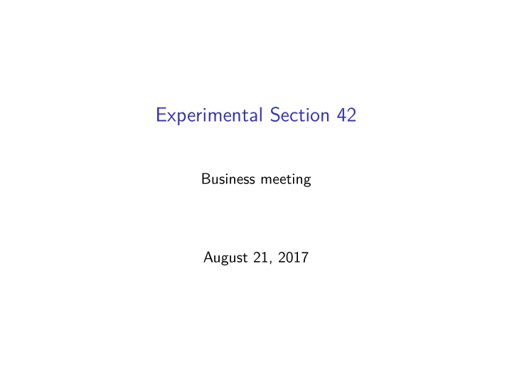 experimental section 42