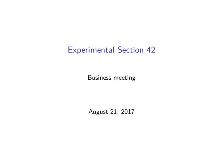experimental section 42