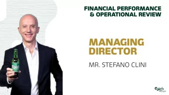 DIRECTOR  MR. STEFANO CLINI  1  2020 MANAGEMENT TEAM  2  New Leadership Team Members  Koh  oh P