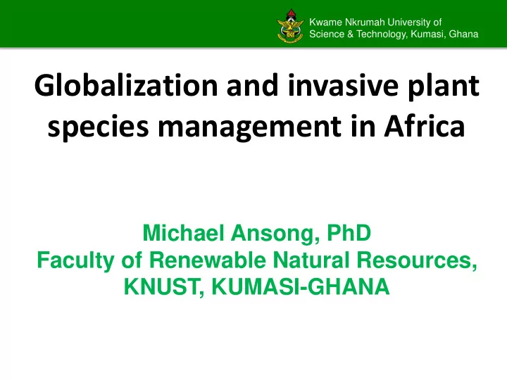 globalization and invasive plant