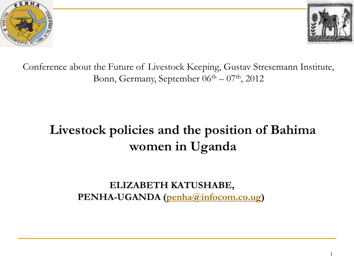 livestock policies and the position of bahima women in