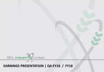 EARNINGS PRESENTATION | Q4-FY18  /  FY18  INVESTOR PRESENTATION | MARCH2018 2 |  Executive Summary