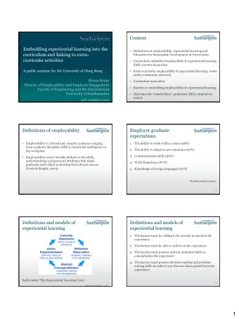 Curriculum innovation  Director of Employability and Employer Engagement  Barriers to