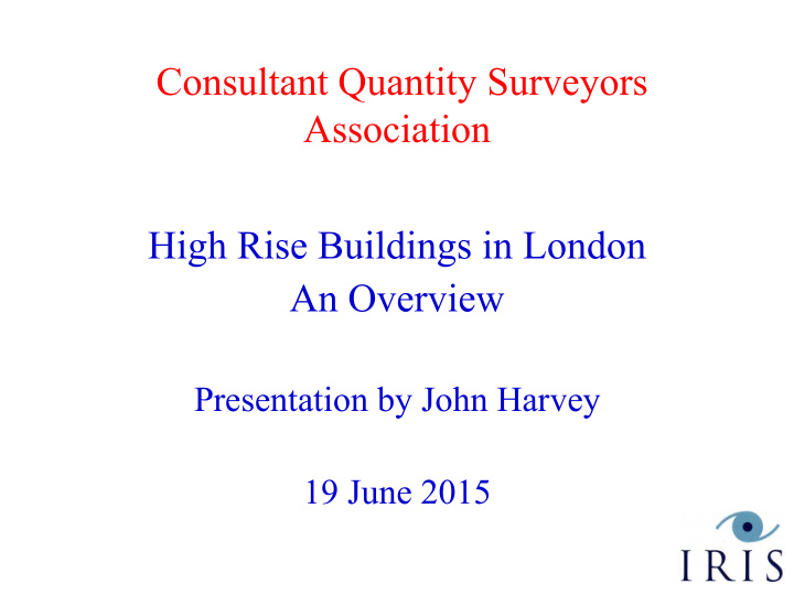 consultant quantity surveyors association