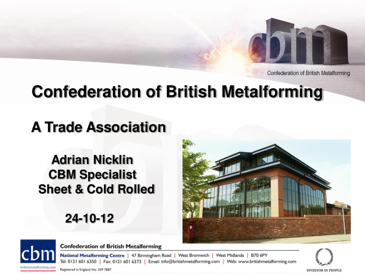 confederation of british metalforming