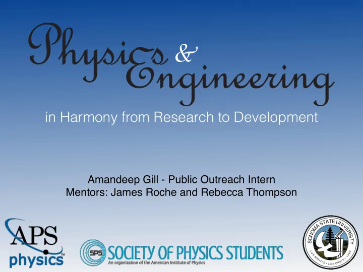 in harmony from research to development amandeep gill