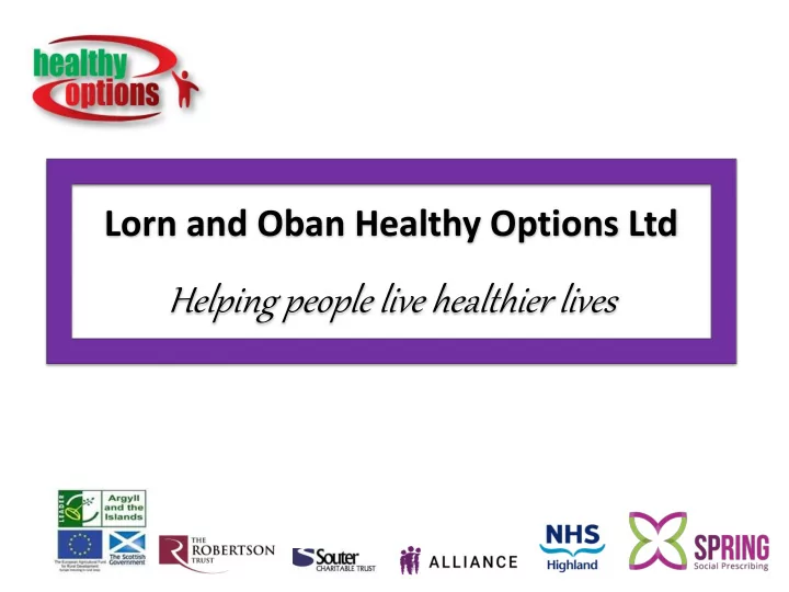 helping people live healthier lives who are we why are we