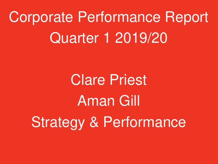 corporate performance report