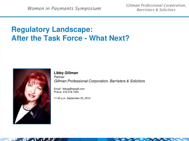 regulatory landscape after the task force what next