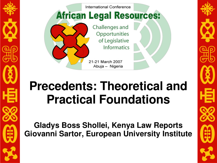 precedents theoretical and practical foundations