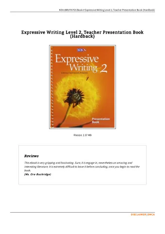 Expressive Writing Level 2, Teacher Presentation Book  Expressive Writing Level 2, Teacher