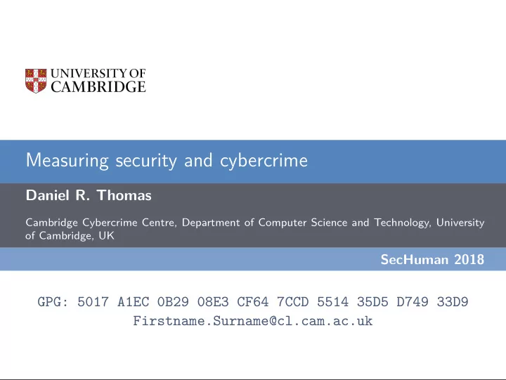 measuring security and cybercrime