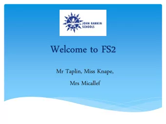 Welcome to FS2  Mr Taplin, Miss Knape,  Mrs Micallef Whos Who!   Mr Rayner  Executive