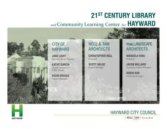 21 ST CENTURY LIBRARY and Community Learning Center for HAYWARD  NOLL &amp; TAM  rhaa LANDSCAPE