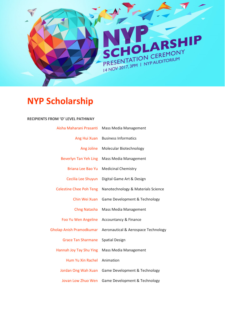 nyp scholarship