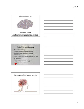 Embarking  on  a  journey    The  heart-brain  bridge    PosiDve