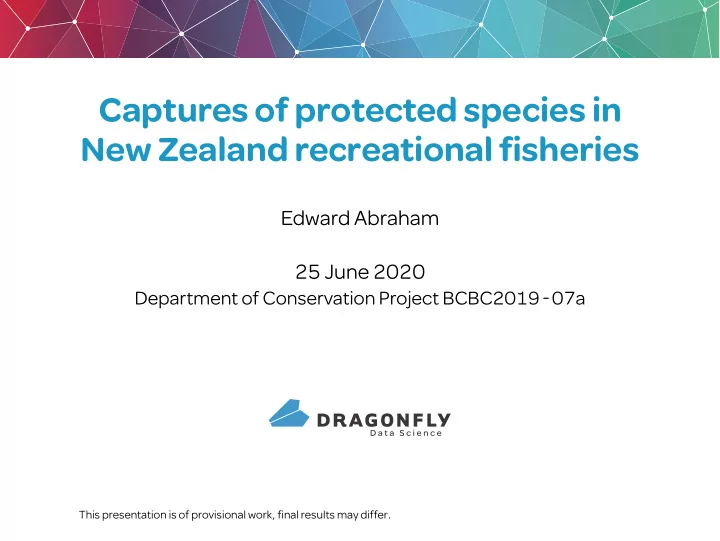 captures of protected species in new zealand recreational