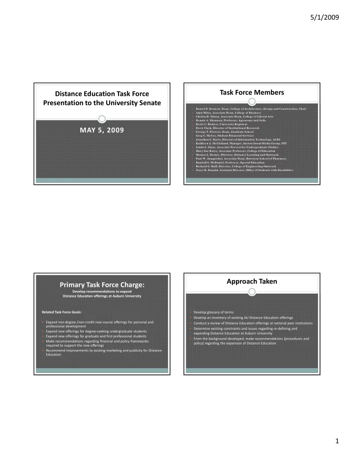 task force members distance education task force