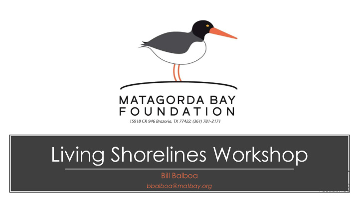 living shorelines workshop
