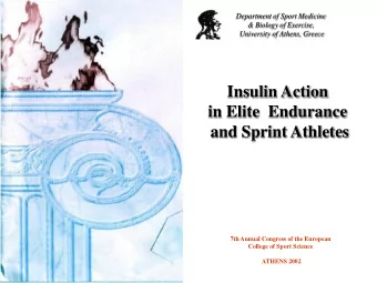 in Elite  Endurance  and Sprint Athletes  7th Annual Congress of the European  College of Sport