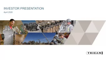 INVESTOR PRESENTATION  April 2020  FORWARD LOOKING STATEMENTS  This document contains statements