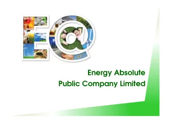 Energy Absolute Public Company Limited  1  Over View  2  Our Power Business  3  Our Biodiesel