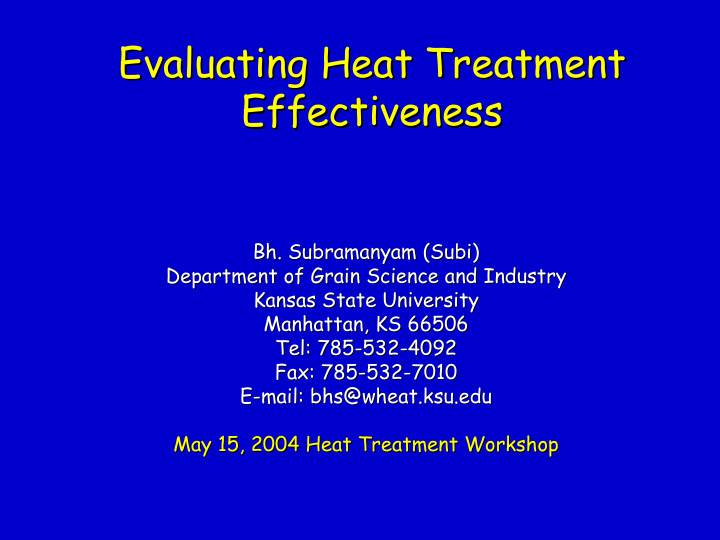 evaluating heat treatment evaluating heat treatment