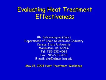Evaluating Heat Treatment  Evaluating Heat Treatment  Effectiveness  Effectiveness  Bh.  .