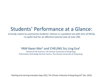 Students Performance at a Glance: A handy matrix to summarise students choices in a problem