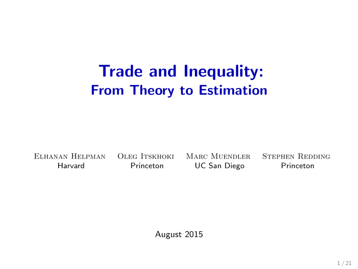 trade and inequality