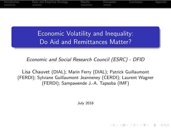 economic volatility and inequality do aid and remittances