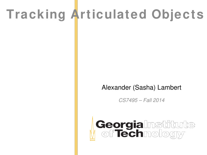 tracking articulated objects