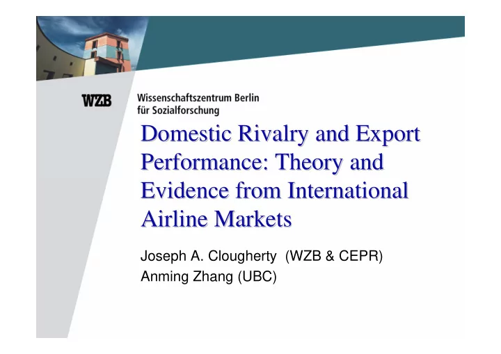 domestic rivalry and export domestic rivalry and export