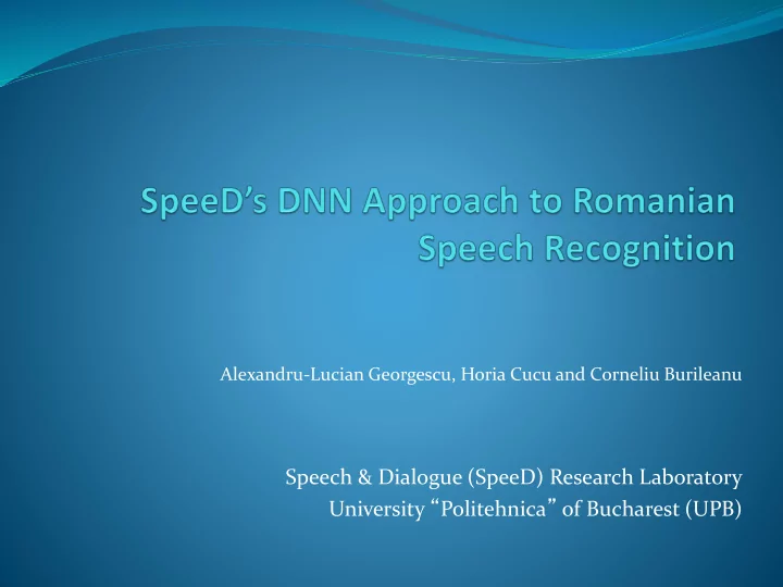 speech dialogue speed research laboratory university