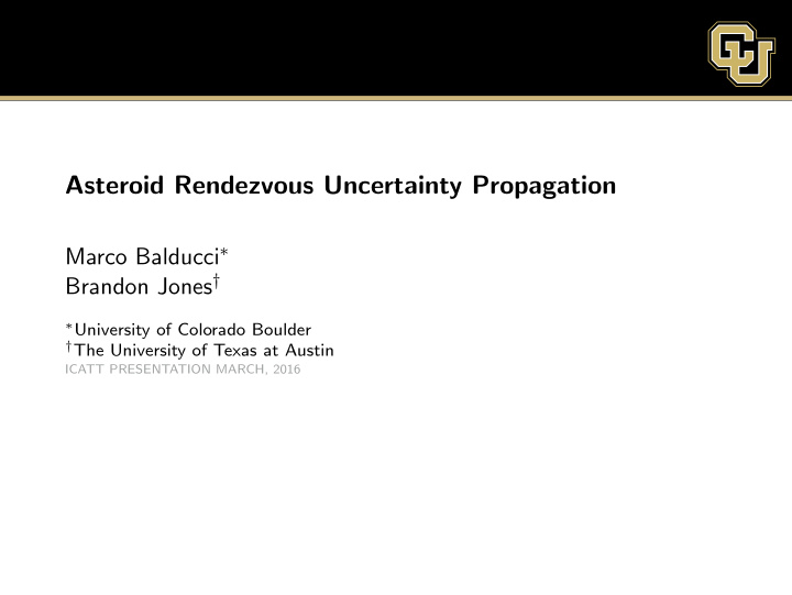 asteroid rendezvous uncertainty propagation