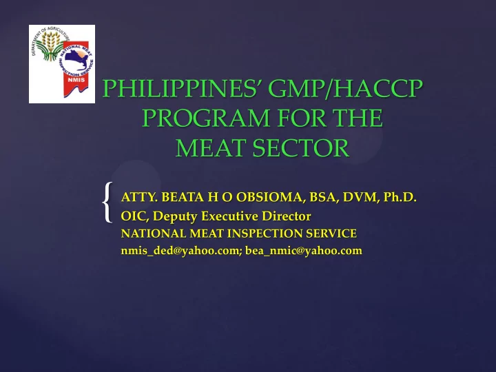 atty beata h o obsioma bsa dvm ph d oic deputy executive